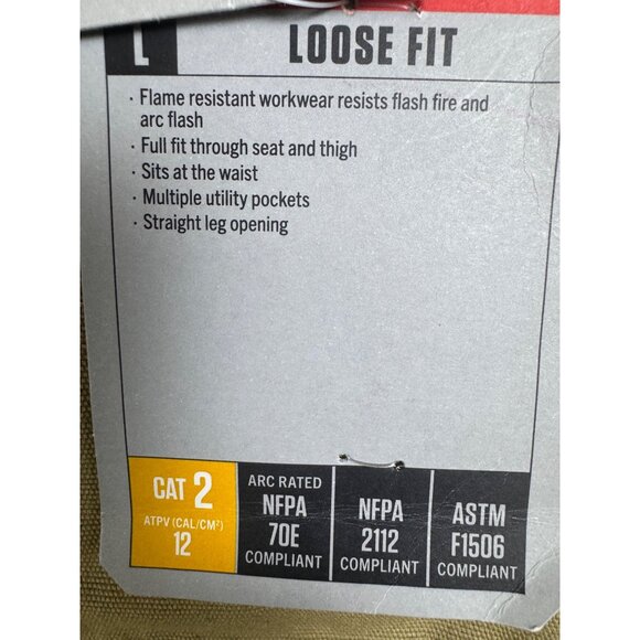 Carhartt FR Pants Mens 44x32 Khaki Flame Resistant Loose Fit Canvas Utility Work - Picture 7 of 16